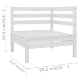 vidaXL Salon de jardin 8 pcs Blanc Bois de pin massif