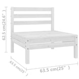 vidaXL Salon de jardin 8 pcs Blanc Bois de pin massif