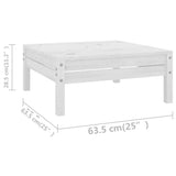 vidaXL Salon de jardin 8 pcs Blanc Bois de pin massif