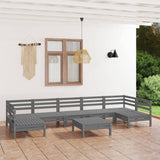 vidaXL Salon de jardin 8 pcs Blanc Bois de pin massif