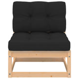vidaXL Salon de jardin 5 pcs avec coussins Bois de pin massif