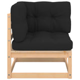 vidaXL Salon de jardin 9 pcs avec coussins Bois de pin massif