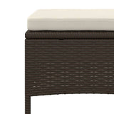 vidaXL Canapé de jardin 2 places avec table et tabourets marron rotin