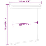 vidaXL Auvent latéral de balcon 175x250 cm Gris