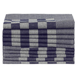 vidaXL Serviettes de cuisine 10 pcs bleu et blanc 50x70 cm coton
