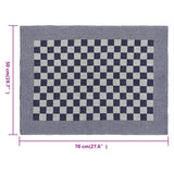 vidaXL Serviettes de cuisine 10 pcs bleu et blanc 50x70 cm coton