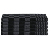vidaXL Ensemble de serviettes 10 pcs noir et gris coton