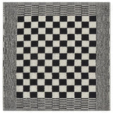 vidaXL Ensemble de serviettes 10 pcs noir et blanc coton