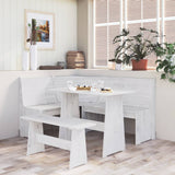 vidaXL Ensemble à manger REINE 3 pcs blanc bois de pin massif (plusieurs options disponibles)