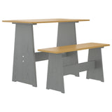 vidaXL Ensemble à manger REINE 3 pcs blanc bois de pin massif