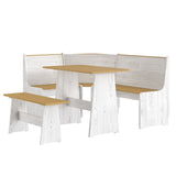 vidaXL Ensemble à manger REINE 3 pcs blanc bois de pin massif
