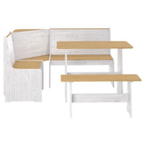 vidaXL Ensemble à manger REINE 3 pcs blanc bois de pin massif