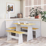 vidaXL Ensemble à manger REINE 3 pcs blanc bois de pin massif