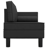 vidaXL Chaise longue avec coussins et traversin crème similicuir