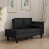 vidaXL Chaise longue avec coussins et traversin crème similicuir