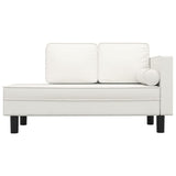 vidaXL Chaise longue avec coussins et traversin crème similicuir