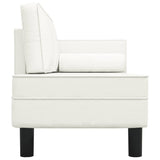 vidaXL Chaise longue avec coussins et traversin crème similicuir