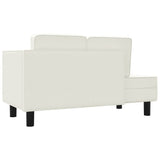 vidaXL Chaise longue avec coussins et traversin crème similicuir
