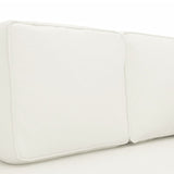 vidaXL Chaise longue avec coussins et traversin crème similicuir