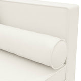 vidaXL Chaise longue avec coussins et traversin crème similicuir