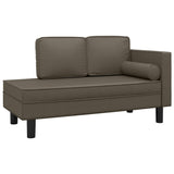 vidaXL Chaise longue avec coussins et traversin crème similicuir