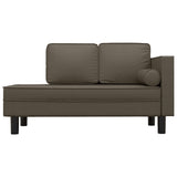 vidaXL Chaise longue avec coussins et traversin crème similicuir