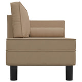 vidaXL Chaise longue avec coussins et traversin crème similicuir