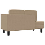 vidaXL Chaise longue avec coussins et traversin crème similicuir