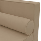 vidaXL Chaise longue avec coussins et traversin crème similicuir