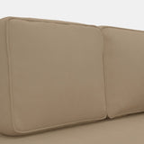 vidaXL Chaise longue avec coussins et traversin crème similicuir
