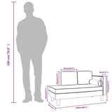 vidaXL Chaise longue avec coussins et traversin crème similicuir