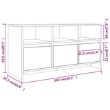 vidaXL Meuble TV Sonoma gris 102x37,5x52,5 cm Bois d'ingénierie