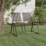 vidaXL Banc de jardin 2 places 165 cm Noir Acier