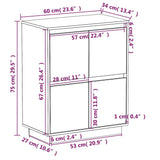 vidaXL Buffet Blanc 60x34x75 cm Bois massif de pin