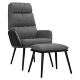 vidaXL Chaise de relaxation avec tabouret Gris clair Tissu similicuir
