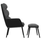 vidaXL Chaise de relaxation avec tabouret Gris clair Tissu similicuir