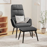 vidaXL Chaise de relaxation avec tabouret Gris clair Tissu similicuir