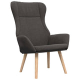 vidaXL Chaise de relaxation avec repose-pied Gris foncé Tissu