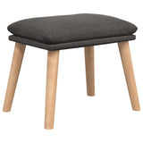 vidaXL Chaise de relaxation avec repose-pied Gris foncé Tissu