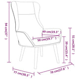 vidaXL Chaise de relaxation avec repose-pied Gris foncé Tissu