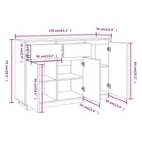 vidaXL Buffet blanc 110x34x75 cm bois massif de pin