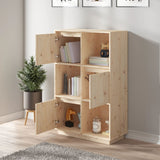 vidaXL Buffet haut Gris 74x35x117 cm Bois massif de pin