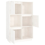 vidaXL Buffet haut Gris 74x35x117 cm Bois massif de pin