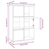 vidaXL Buffet haut Gris 74x35x117 cm Bois massif de pin