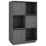 vidaXL Buffet haut Gris 74x35x117 cm Bois massif de pin