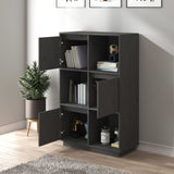 vidaXL Buffet haut Gris 74x35x117 cm Bois massif de pin