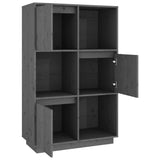vidaXL Buffet haut Gris 74x35x117 cm Bois massif de pin