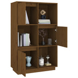 vidaXL Buffet haut Gris 74x35x117 cm Bois massif de pin