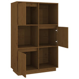 vidaXL Buffet haut Gris 74x35x117 cm Bois massif de pin