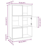 vidaXL Buffet haut Gris 74x35x117 cm Bois massif de pin